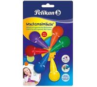 Pelikan, Pastelli a Cera Naturale, 6 Colori, Forma a Topino, Presa Ergonomica, Indicato per Bambini di Asilo ed Elementari, Prodotto in Germania