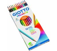 Pastelli colorati Stilnovo - Lunghezza 18cm e mina 3,3mm - Giotto - astuccio 12 colori