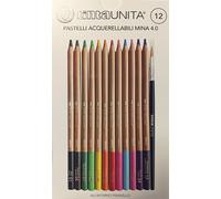 Pastelli in legno acquarellabili TintaUnita scatola da 12 pezzi