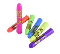 Pastelli per il corpo per bambini, kit di pittura per il viso fluorescente a base d'acqua, bastoncini per trucco rotanti e lavabili, 6 pezzi per Halloween, compleanni, cosplay, festival e giochi