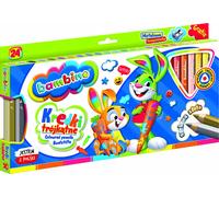 pastelli triangolari spessi BAMBINO 24 colori con temperino