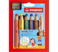 Pastelli Woody 3 in 1 - diametro mina 10 mm - con temperino - Stabilo