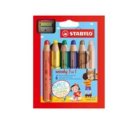 STABILO woody 3 in 1 - Matita colorata Multi-Funzione - Astuccio da 6 - con Temperino - Colori assortiti