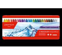 Pastello a cera per acquerello CARAN D'ACHE NEOCOLOR II scatola da 30 pastelli a cera rotondi con copertina in carta solubile i NEW