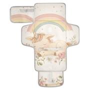 Pastello Arcobaleno Unicorni Sognanti Riutilizzabile Pannolino Fasciatoio Pad con Tasca in Tessuto Portatile Fasciatoio Fasciatoio Bambino Stazione di Viaggio Kit cambiador de pa?ales para Bebes