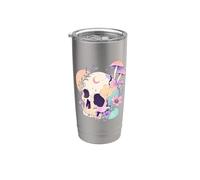 Pastello Goth Cranio Funghi Witchy Menhera giapponese Harajuku Bicchiere termico in acciaio inox doppia parete