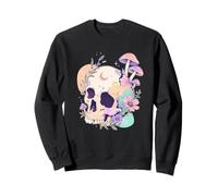 Pastello Goth Cranio Funghi Witchy Menhera Giapponese Harajuku Felpa
