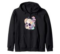 Pastello Goth Cranio Funghi Witchy Menhera Giapponese Harajuku Felpa con Cappuccio