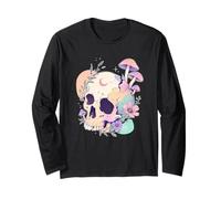 Pastello Goth Cranio Funghi Witchy Menhera Giapponese Harajuku Maglia a Manica