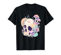Pastello Goth Cranio Funghi Witchy Menhera Giapponese Harajuku Maglietta