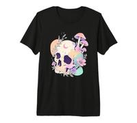 Pastello Goth Cranio Funghi Witchy Menhera Giapponese Harajuku Maglietta Premium