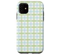 Pastello Green Gingham Plaid Pattern Spring a scacchi Design Custodia per iPhone 11