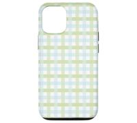 Pastello Green Gingham Plaid Pattern Spring a scacchi Design Custodia per iPhone 12/12 Pro