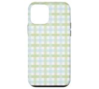 Pastello Green Gingham Plaid Pattern Spring a scacchi Design Custodia per iPhone 12 mini