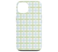 Pastello Green Gingham Plaid Pattern Spring a scacchi Design Custodia per iPhone 13