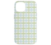 Pastello Green Gingham Plaid Pattern Spring a scacchi Design Custodia per iPhone 14
