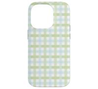 Pastello Green Gingham Plaid Pattern Spring a scacchi Design Custodia per iPhone 14 Pro