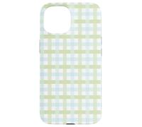 Pastello Green Gingham Plaid Pattern Spring a scacchi Design Custodia per iPhone 15