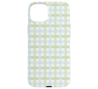 Pastello Green Gingham Plaid Pattern Spring a scacchi Design Custodia per iPhone 15 Plus