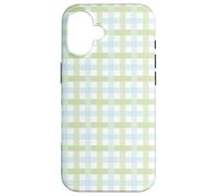 Pastello Green Gingham Plaid Pattern Spring a scacchi Design Custodia per iPhone 16