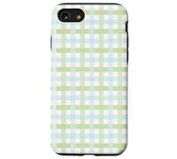 Pastello Green Gingham Plaid Pattern Spring a scacchi Design Custodia per iPhone SE (2020) / 7/8