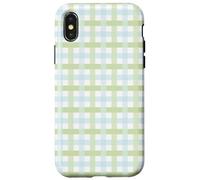 Pastello Green Gingham Plaid Pattern Spring a scacchi Design Custodia per iPhone X/XS