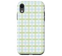 Pastello Green Gingham Plaid Pattern Spring a scacchi Design Custodia per iPhone XR