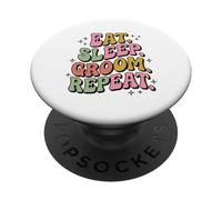 Pastello Groovy Mangia Dormire Groom Ripetere Cane Pet Stylist PopSockets PopGrip Adesivo