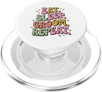 Pastello Groovy Mangia Dormire Groom Ripetere Cane Pet Stylist PopSockets PopGrip per MagSafe