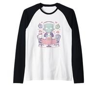 Pastello Mostro Tea Party Halloween Maglia con Maniche Raglan