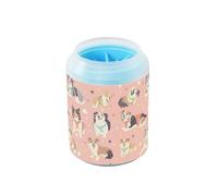 Pastello Peach Dogs Portable Pet Foot Washer con morbido silicone spazzola Pet Grooming Forniture per cani di piccola taglia media e razze di gatti