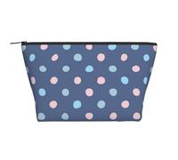 Pastello Punti Sfondo Blu Navy, Borsa da toilette Borsa per trucco Borsa per cosmetici Borsa da toilette da viaggio portatile