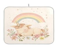 Pastello Rainbow Dreamy unicorni scolapiatti stuoie contatore stuoie per scarico cucina opaco assorbente tappetino da cucina stuoie per asciugare i piatti grandi 18 x 24