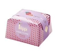 Pasticceria Filippi - Panettone guarnito con pesche candite e amaretti 1000g (senza scorze di agrumi e uvette)