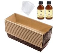 Pasticceria Fraccaro 1932 Kit Stampo per Plumcake (10pz x 400 gr) | + Aroma per Dolci Fraccaro (2pz, 100 ml) + Sacchetto (10 pz), Stampi di Carta di Pura Cellulosa ideale per l’uso in Forno