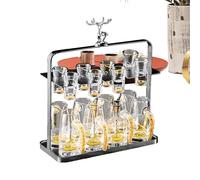 Pastiglia di vino: supporto per l'essiccazione del bicchiere di liquore con accento della testa di cervo, piano di appoggio della tazza verso il basso, base 'organizer rimovibile | Schermo