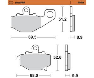 Pastiglia freno posteriore RoadPRO MOTO-MASTER Metallo sinterizzato 403702