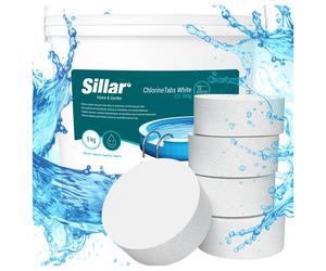 Pastiglie di Cloro Bianco 5 kg 200 g per Disinfezione Piscina e Antialghe Sillar