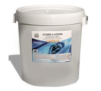 25 Kg. Cloro in pastiglie da 200 gr. multiazione 4 azioni con tricloro 90% antialghe e flocculante per acqua piscina