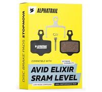 Pastiglie freni per SRAM Rival Force Apex 2-Piece, Level T, Elixir, 1 paio - Alphatrail pastiglie organiche per TL, Red, Avid Elixir 1, 3, 5, 7, 9, DB1, DB3, DB5, bici da corsa, gravel, MTB