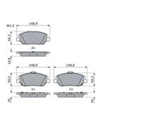 Pastiglie freno 0 986 424 862 BOSCH per HYUNDAI KIA