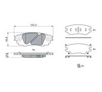 Bosch Kit pastiglie freni 0 986 424 927 - set 4 pastiglie per LEXUS RX - Cert. ECE-R90-1