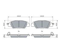 Bosch BP2625 Pastiglie freno - Certificato ECE-R90-1 set di 4 pastiglie