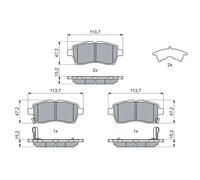 Bosch Kit pastiglie freni 0 986 460 075 per Suzuki Ignis III - ECE-R90 set di 4