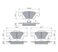 BOSCH 0 986 460 081 Kit pastiglie freni