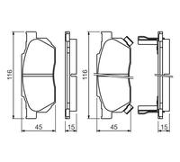 Pastiglie freno 0 986 490 440 BOSCH per HONDA PRELUDE II CIVIC V Hatchback