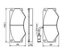 Kit PASTIGLIE FRENO ANTERIORE BOSCH IVECO DAILY II 40-10 W 4x4 KW:76 dal 97>99