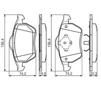 Set di pastiglie freno BOSCH 0 986 494 390, anteriore