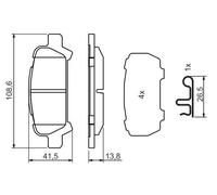 Set di pastiglie freno BOSCH 0 986 494 445, posteriore