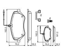 Set di pastiglie freno BOSCH 0 986 494 585, anteriore